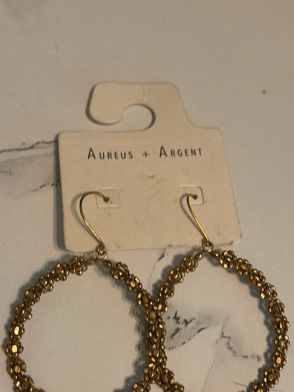 Aureus + Argent Gold Beaded Hoop Earrings
